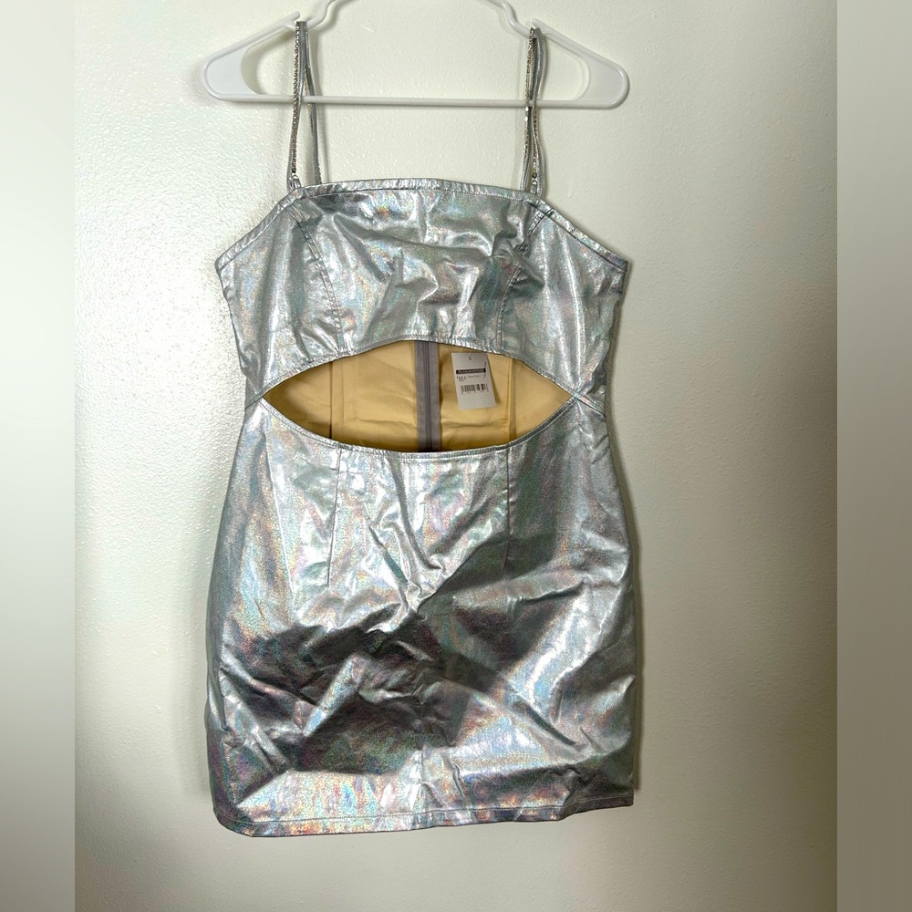 Stella Dallas Holographic faux leather mini dress 🪩